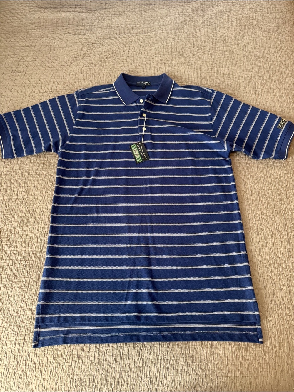 Vintage 90’s Faldo Striped Pique Polo Shirt